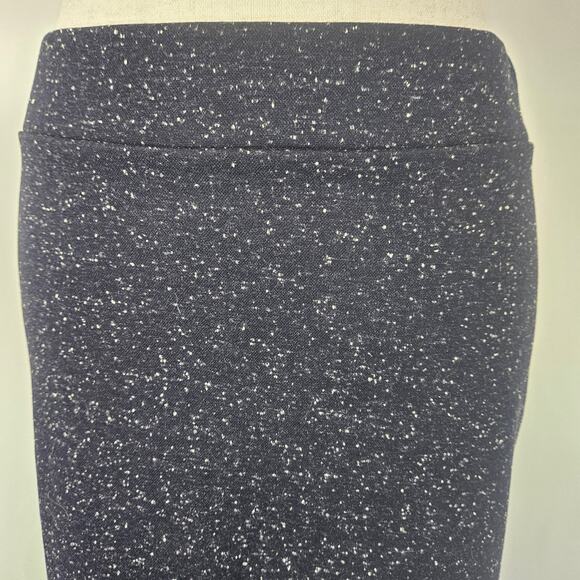 Madewell Navy Split Hem Side-Slit Speckled Stretch Textured Knit Pencil Skirt S - Picture 6 of 11